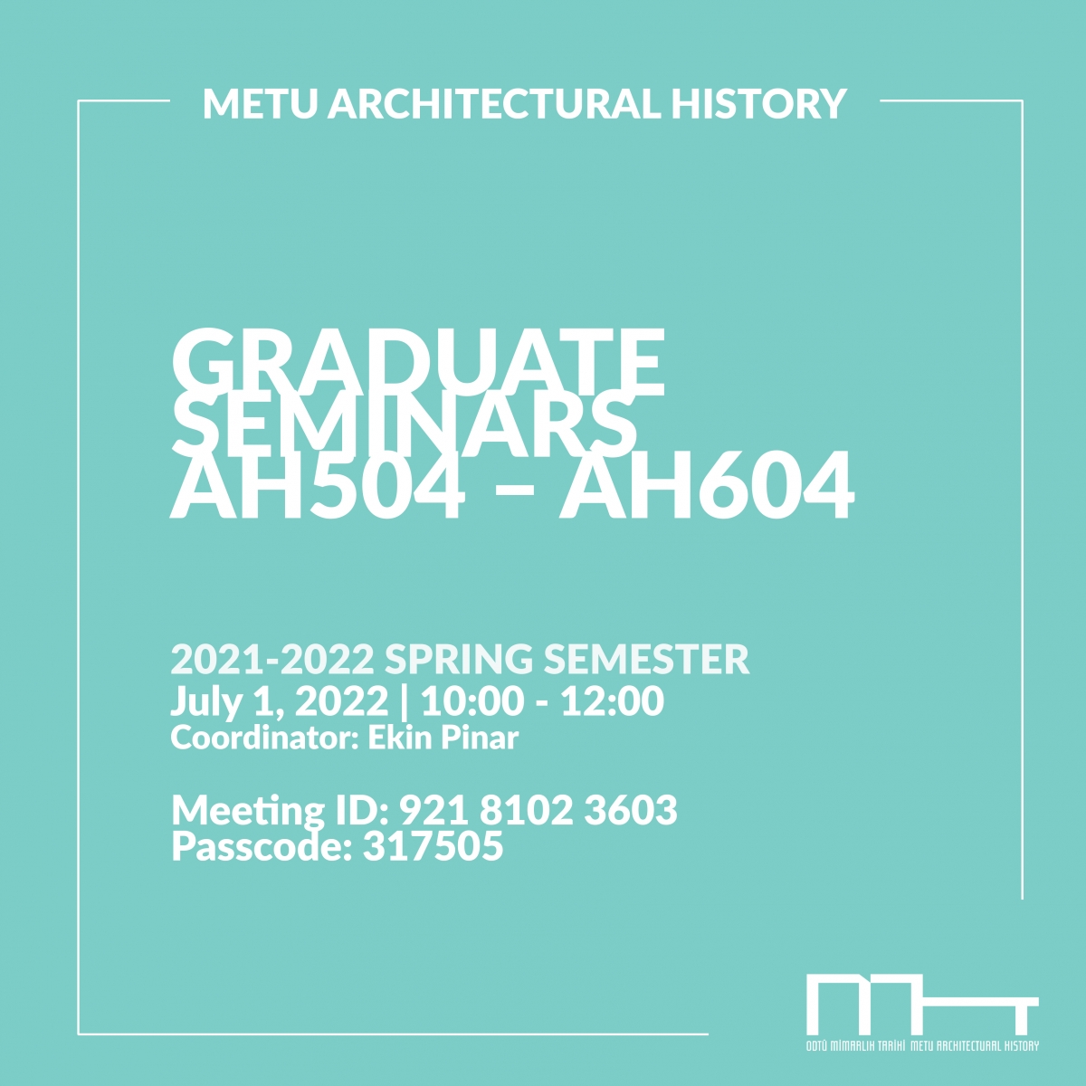 METU AH Graduate Seminars